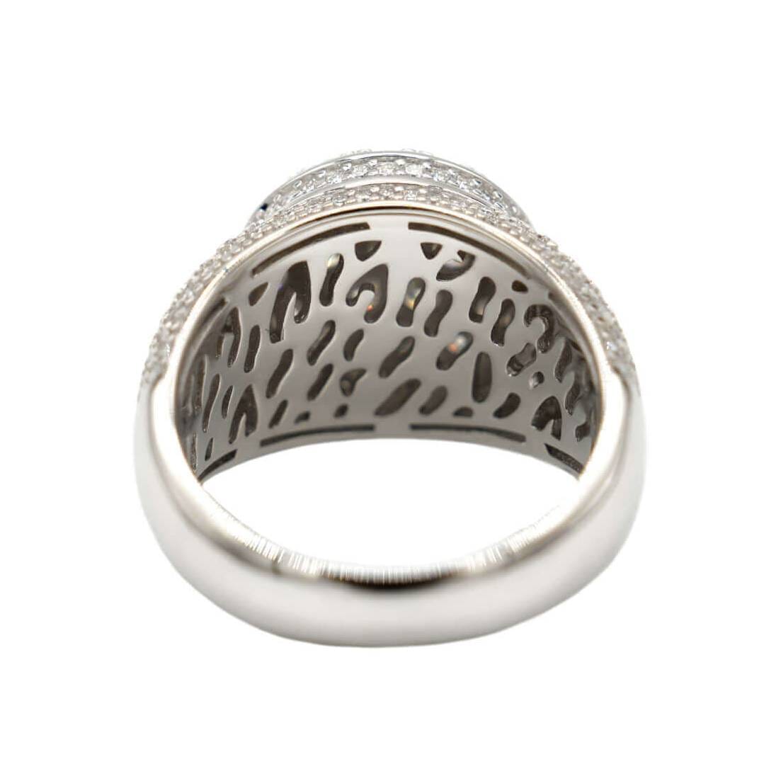 GLD Men Men's Moissanite Diamond Cluster Ring in White Gold Vermeil