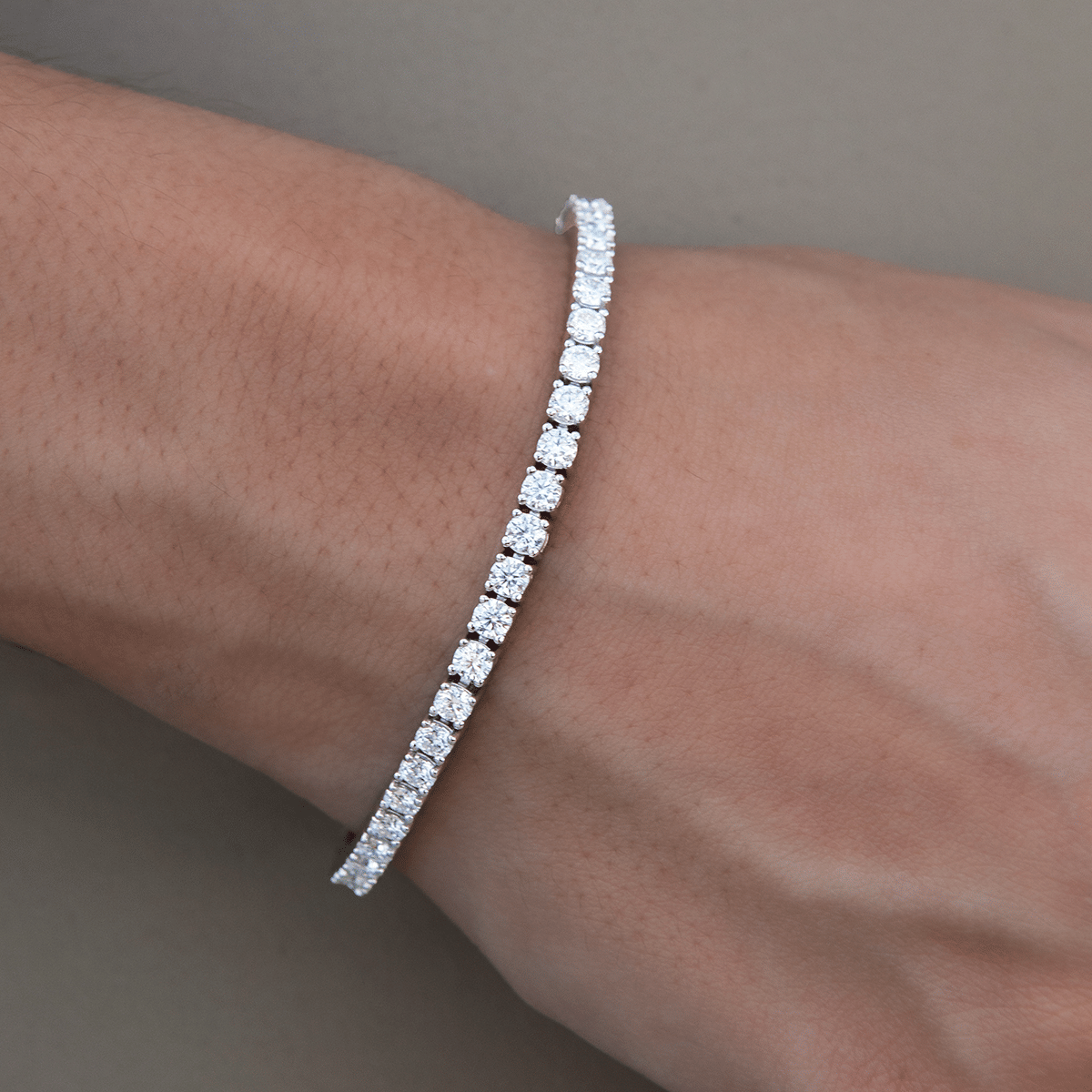 GLD Women Moissanite Diamond Tennis Bracelet in Sterling Silver - 3 mm