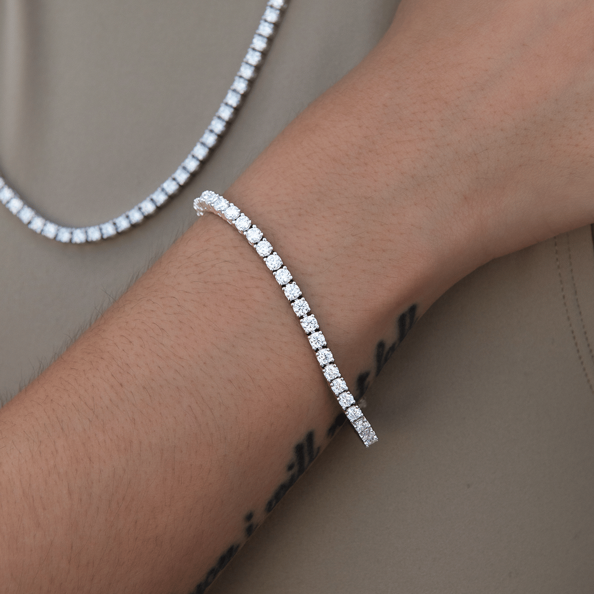 GLD Women Moissanite Diamond Tennis Bracelet in Sterling Silver - 3 mm