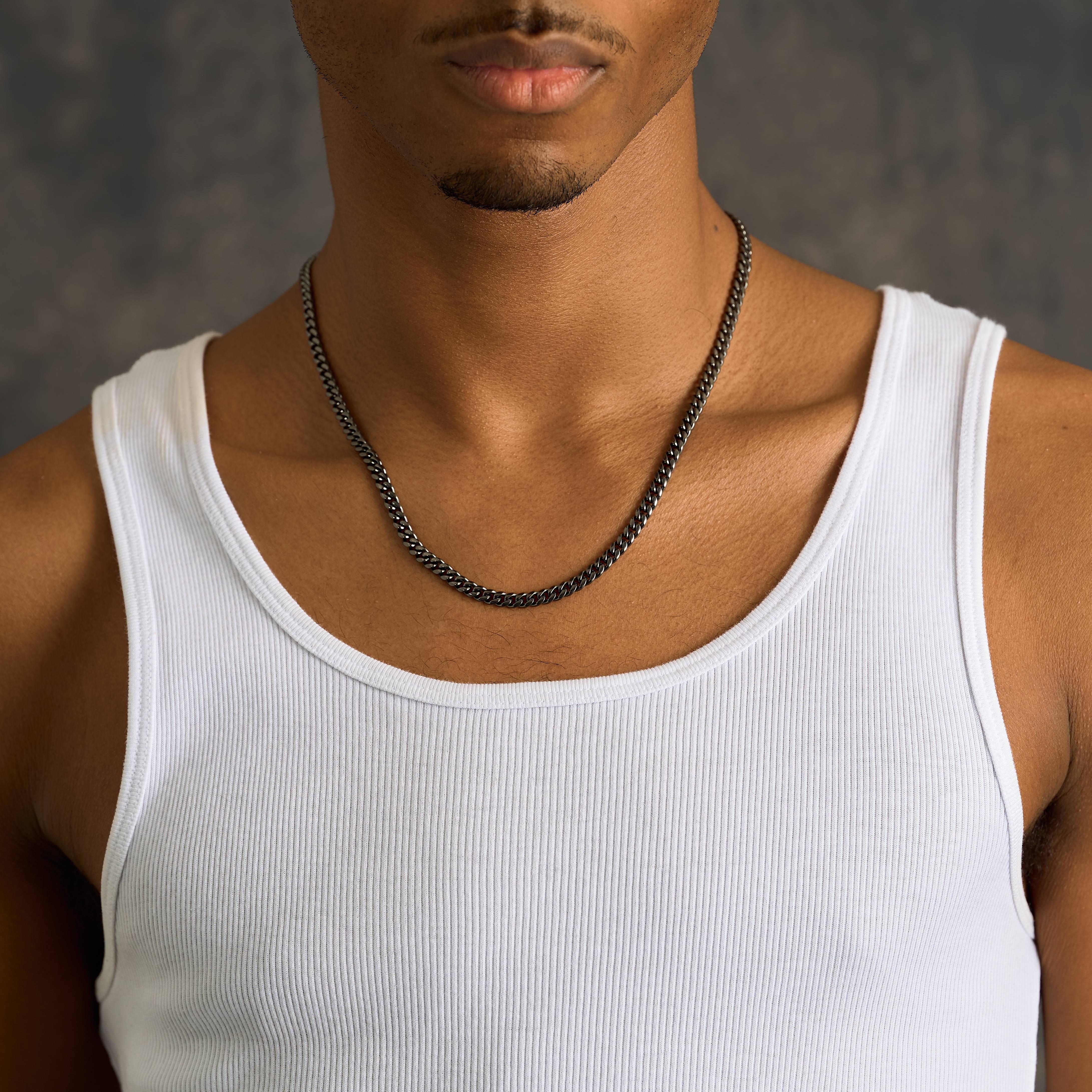 GLD Men Miami Cuban Chain in Black - 5 mm
