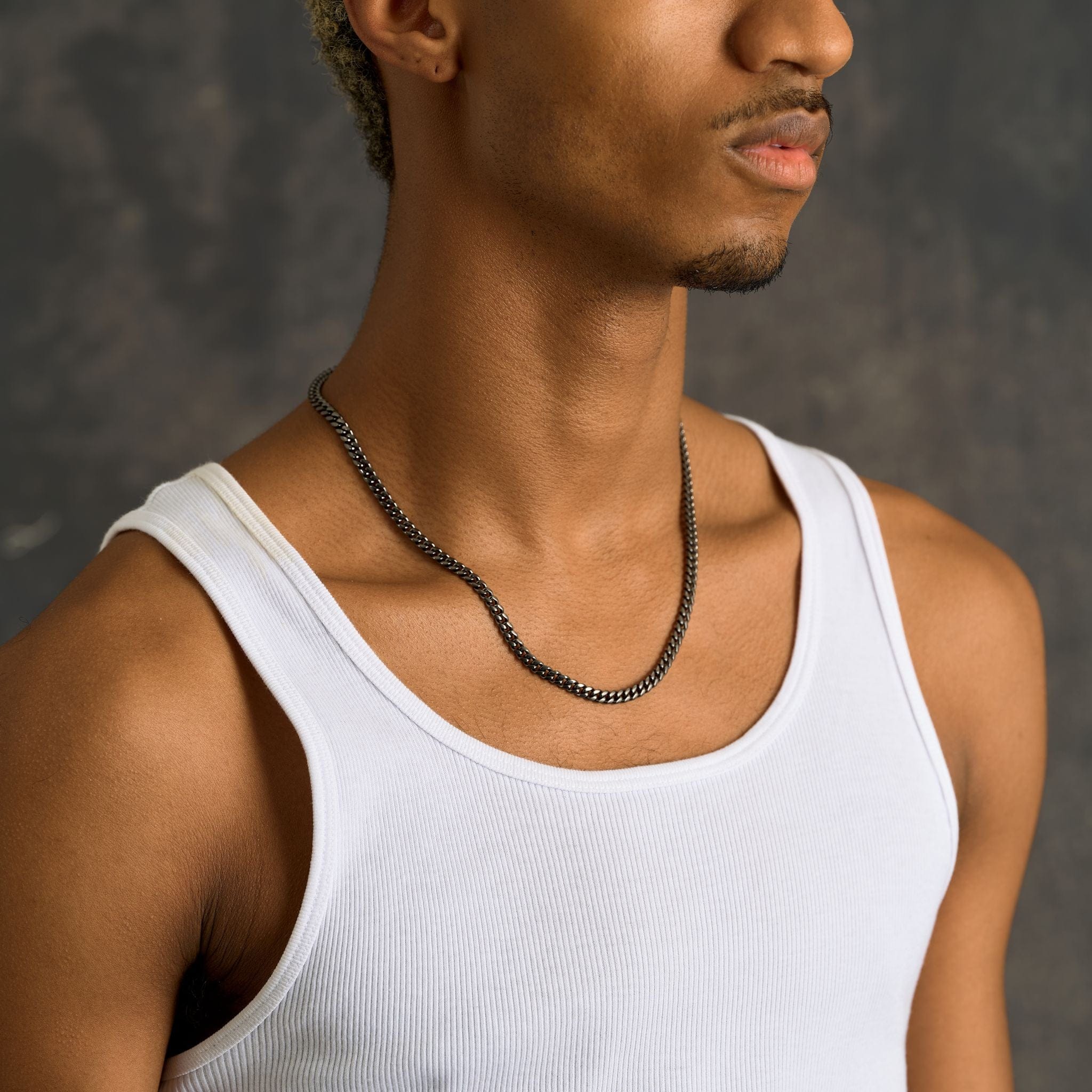 GLD Men Miami Cuban Chain in Black - 5 mm