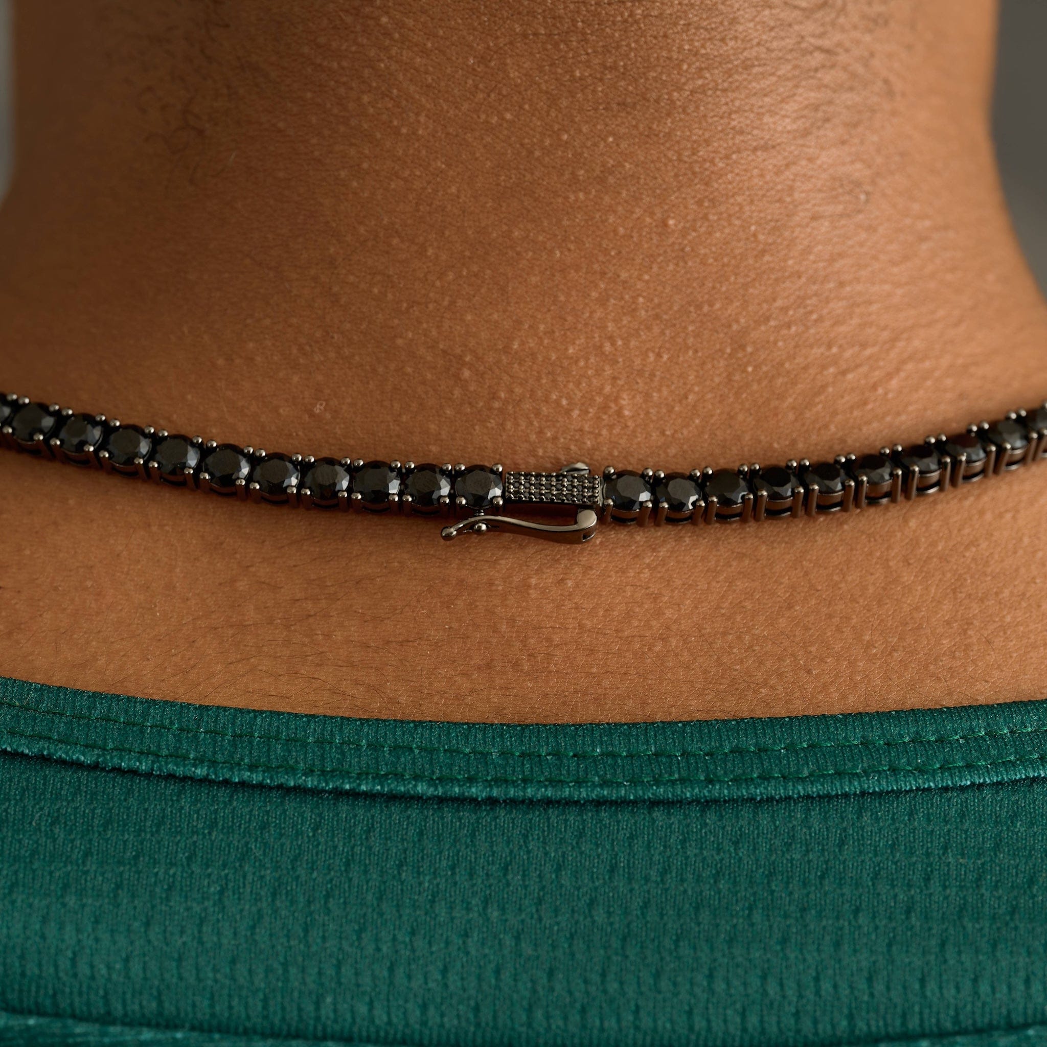 GLD Men Black Diamond Tennis Chain in Black - 5 mm