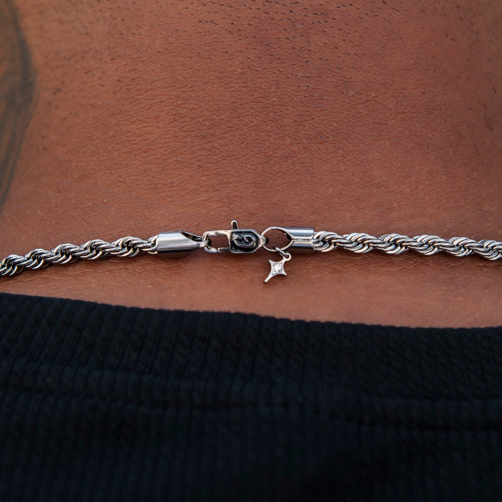GLD Men Rope Chain in Black - 4 mm
