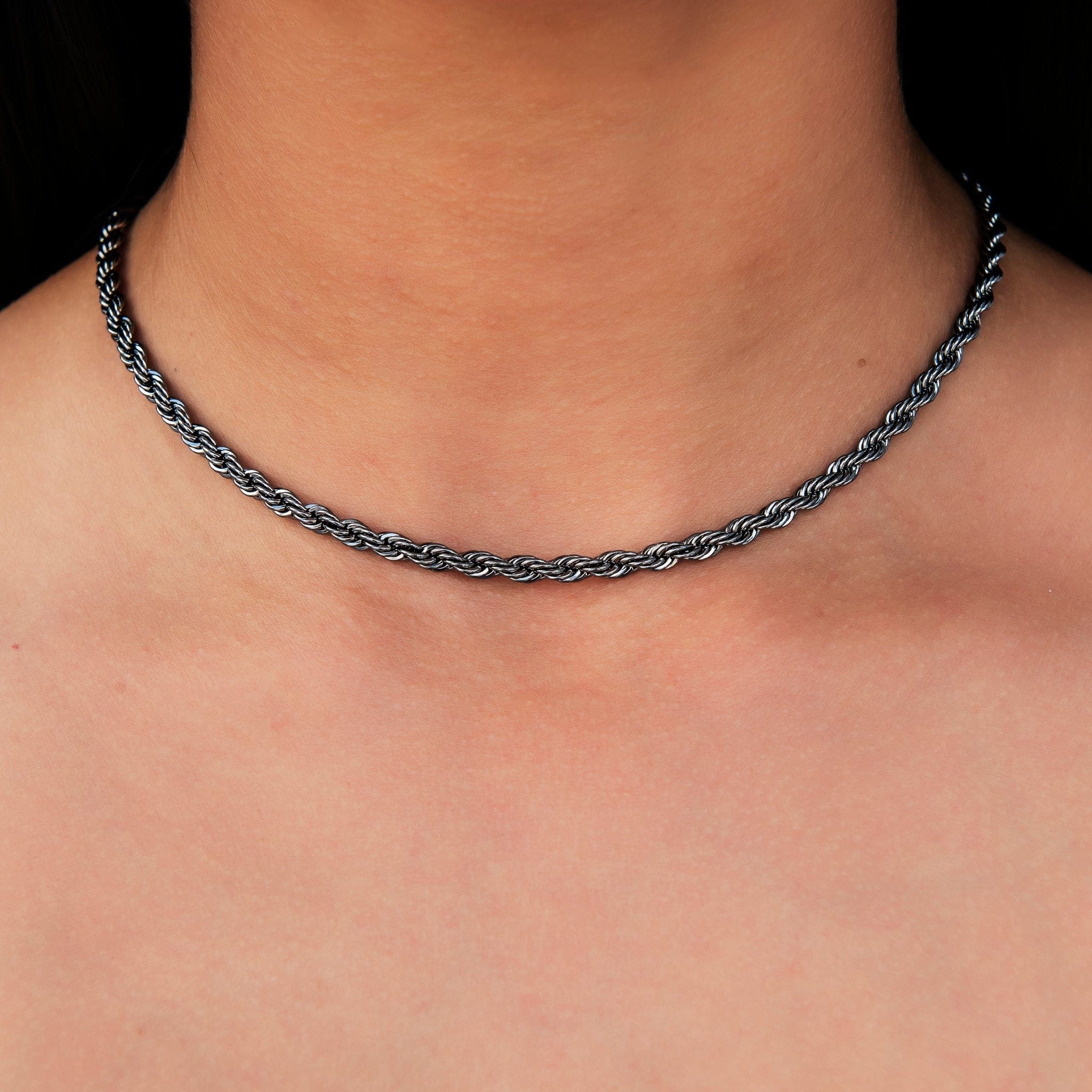 GLD Women Rope Chain in Black - 4 mm