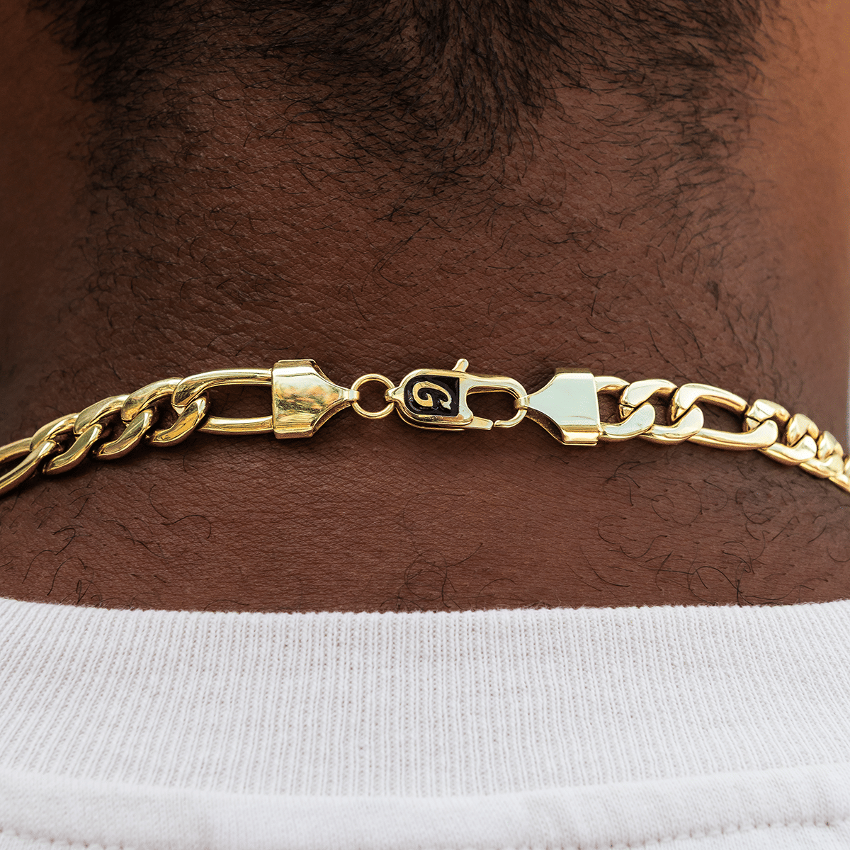GLD Men Figaro Chain in Yellow Gold - 9 mm