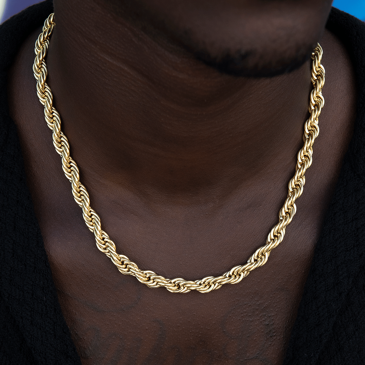 GLD Men Rope Chain in Yellow Gold - 8 mm