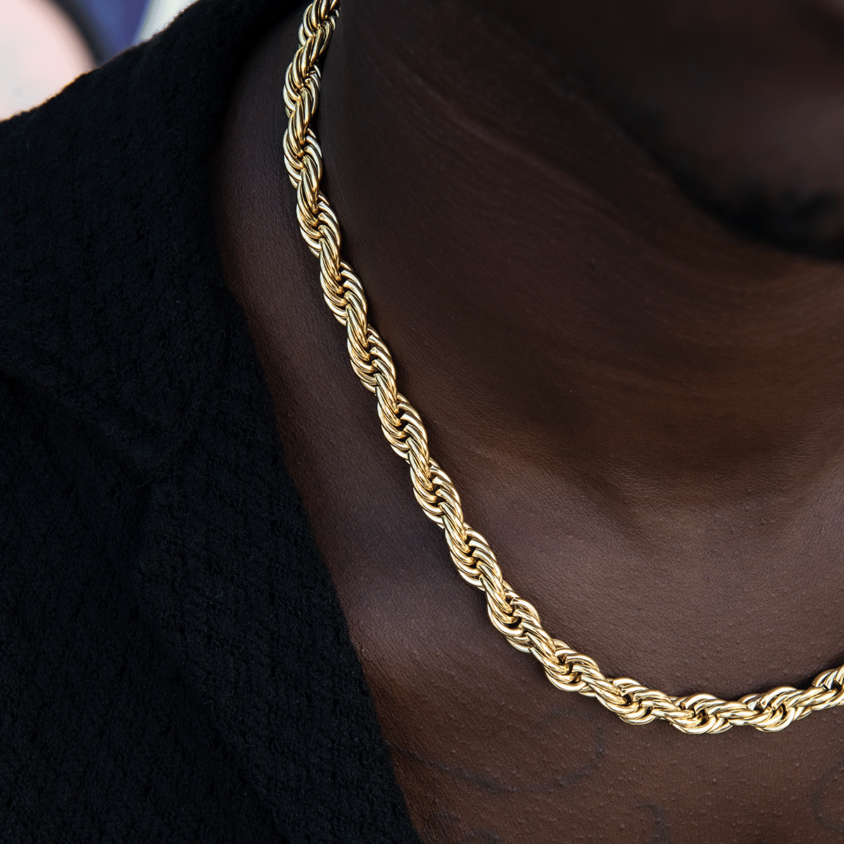 GLD Men Rope Chain in Yellow Gold - 8 mm