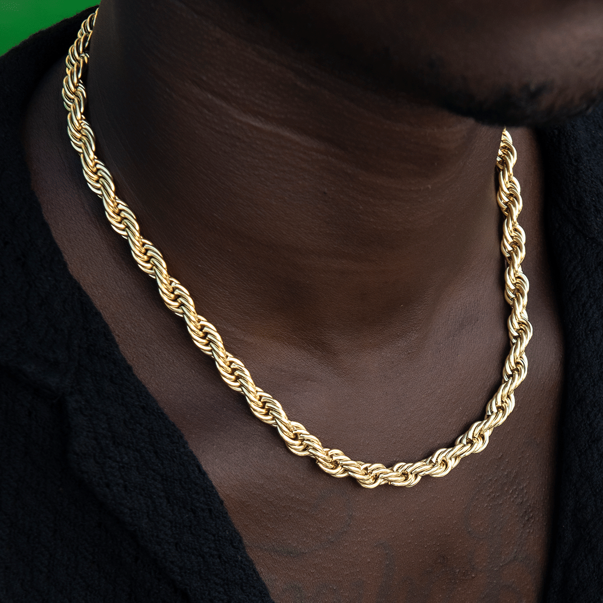 GLD Men Rope Chain in Yellow Gold - 8 mm