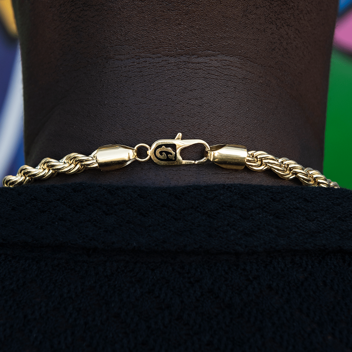 GLD Men Rope Chain in Yellow Gold - 8 mm
