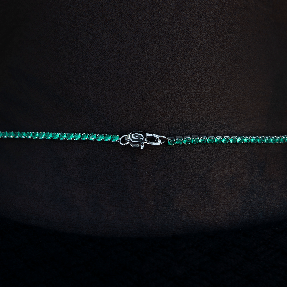 GLD Men Emerald Diamond Micro Tennis Chain