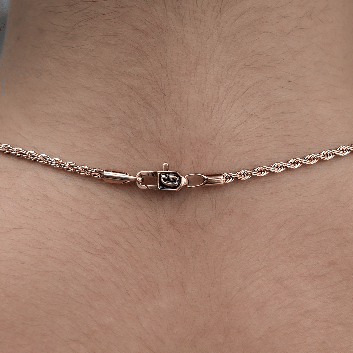 GLD Women Rope Necklace in Rose Gold - 2 mm
