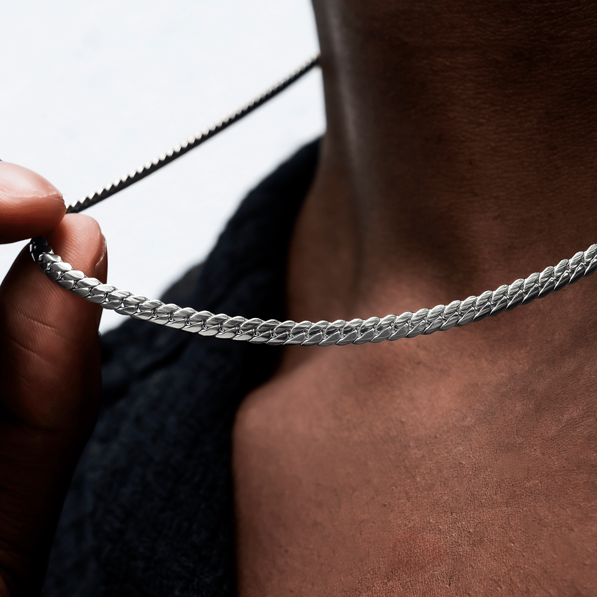 GLD Men South Beach Cuban™ Chain in White Gold - 5 mm
