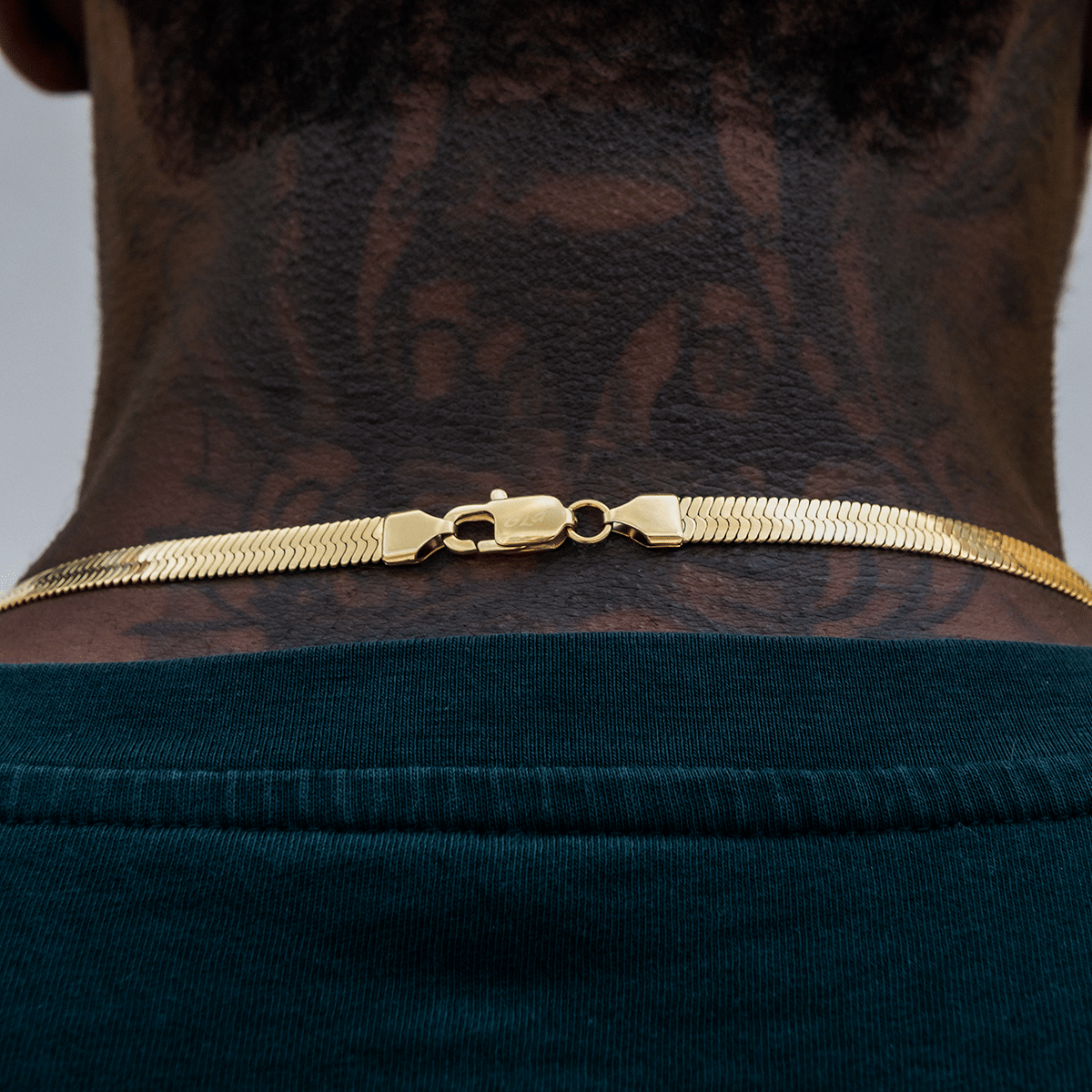 GLD Men Herringbone Chain in Yellow Gold - 6 mm