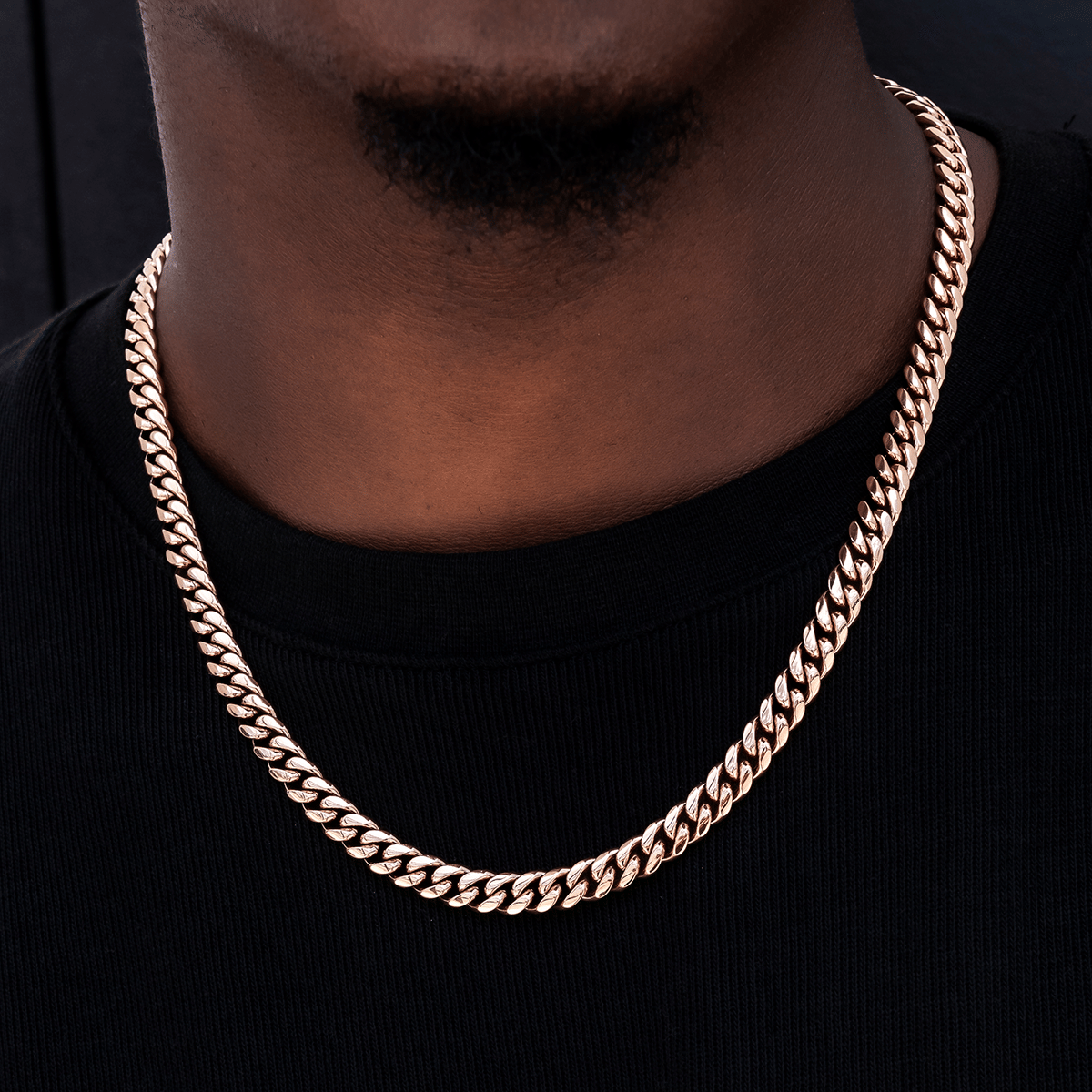 GLD Men Miami Cuban Link Chain in Rose Gold - 8 mm