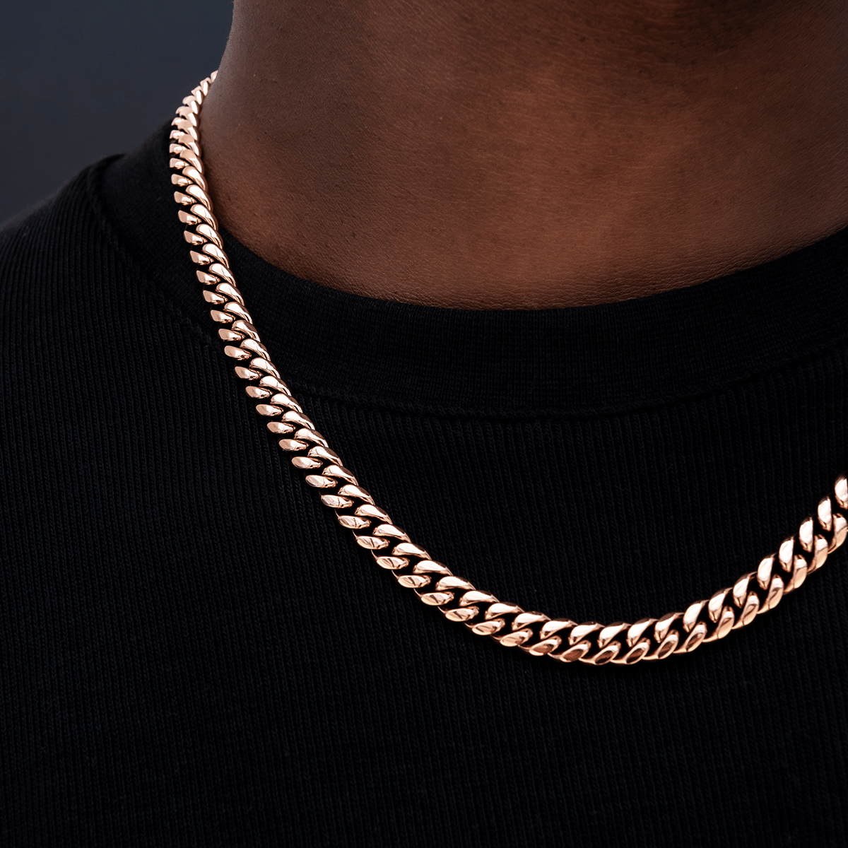 GLD Men Miami Cuban Link Chain in Rose Gold - 8 mm