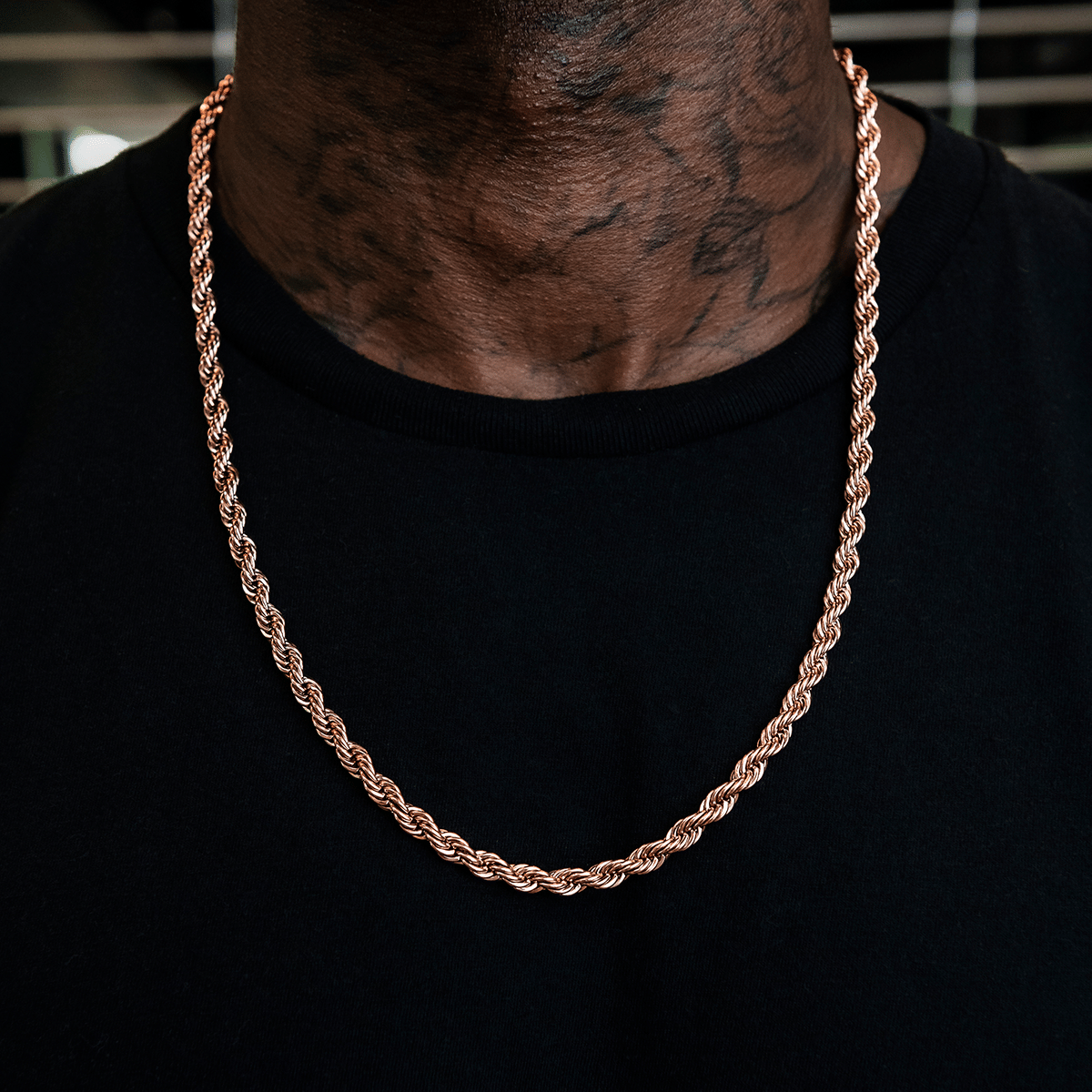 GLD Men Rope Chain in Rose Gold - 6 mm