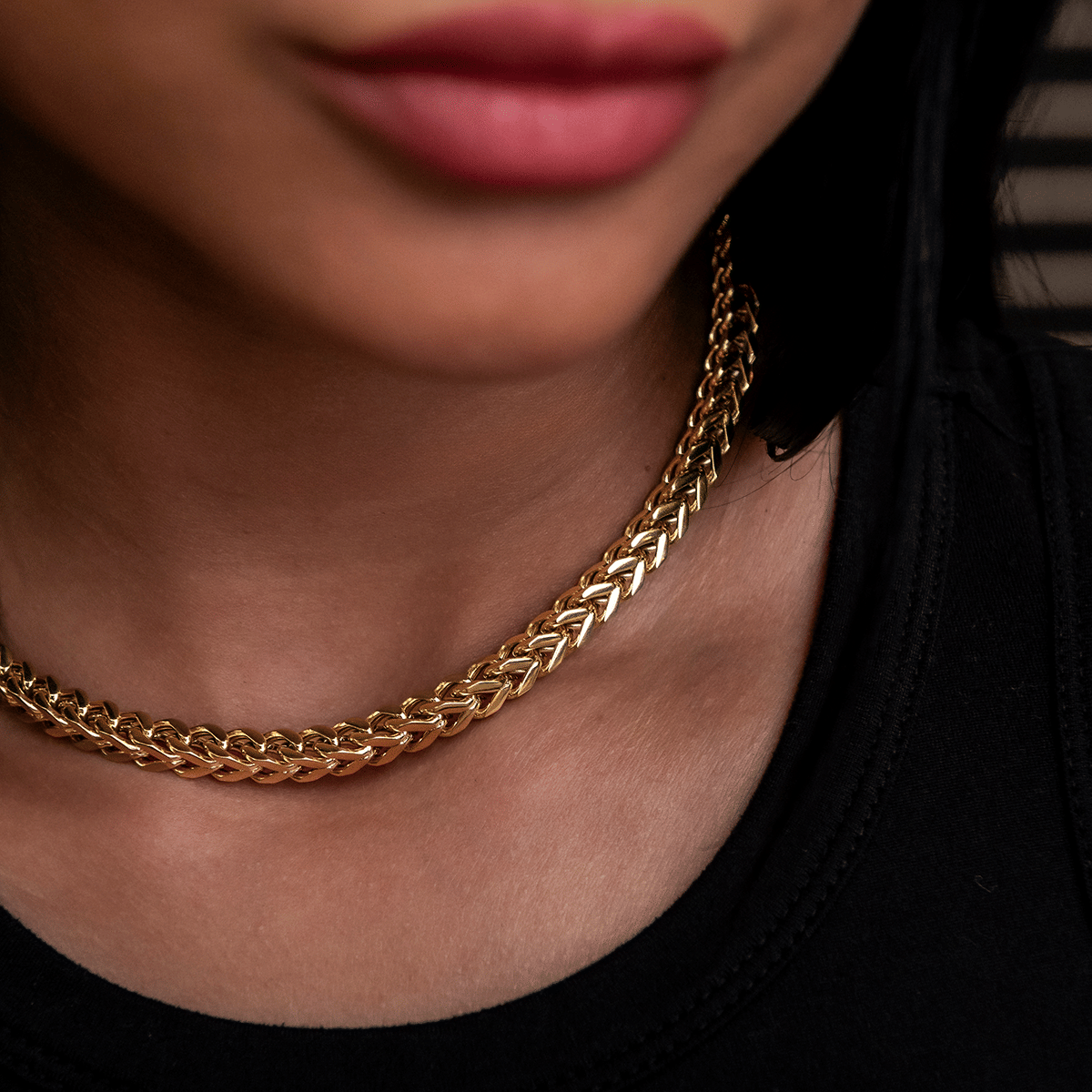 GLD Women Franco Necklace in Yellow Gold - 6 mm