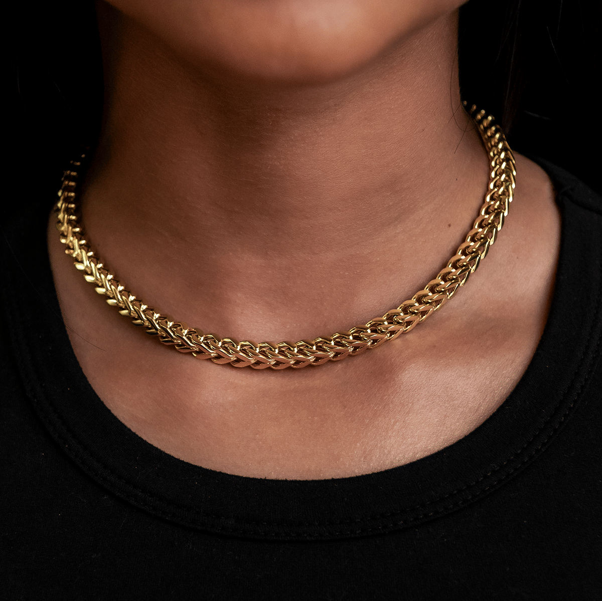 GLD Women Franco Necklace in Yellow Gold - 6 mm