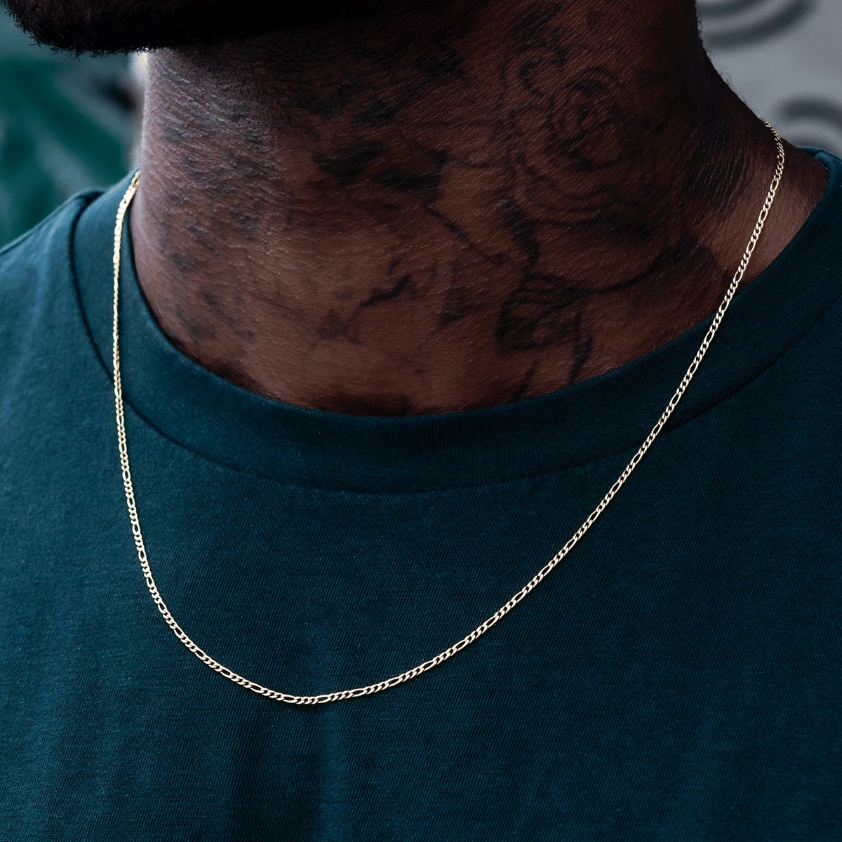 GLD Men Figaro Chain in Yellow Gold - 2 mm