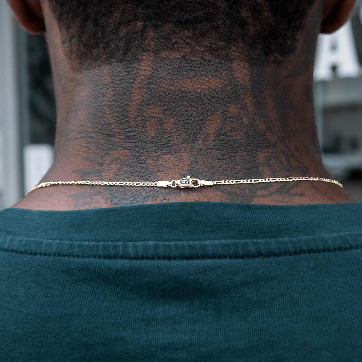 GLD Men Figaro Chain in Yellow Gold - 2 mm