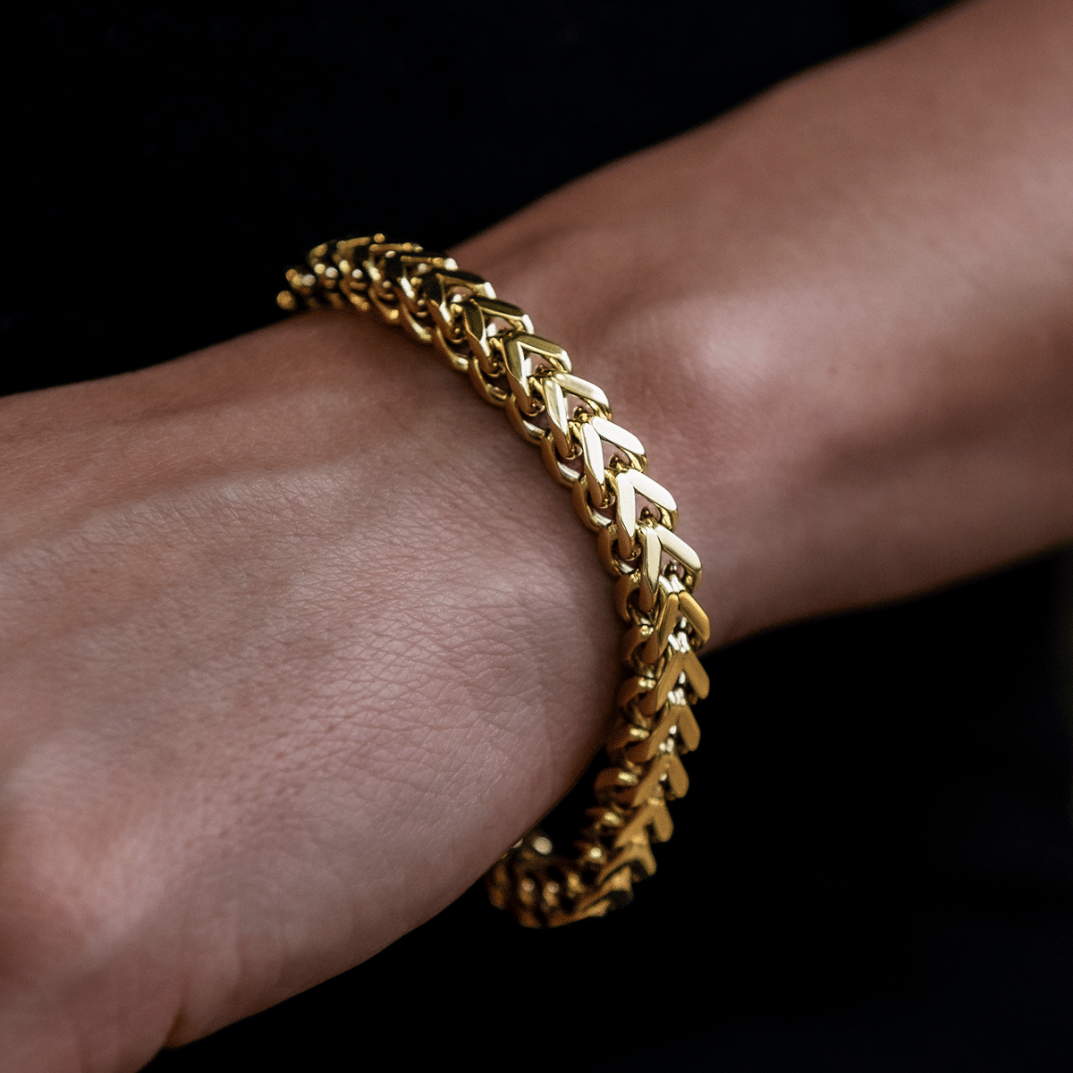 GLD Women Franco Bracelet in Yellow Gold - 6 mm