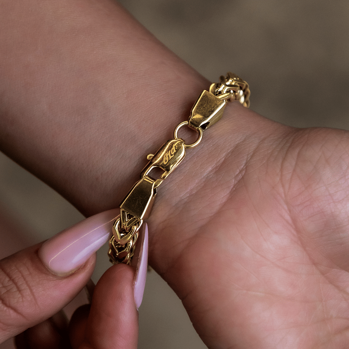 GLD Women Franco Bracelet in Yellow Gold - 6 mm