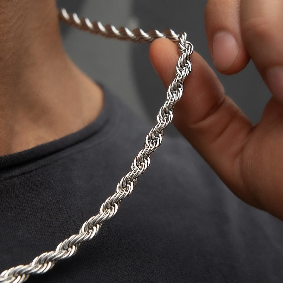 GLD PROMO Rope Chain in White Gold - 6 mm