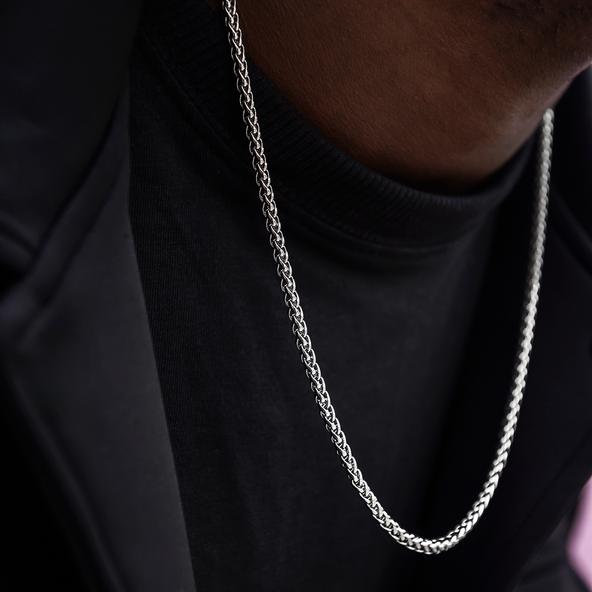 GLD PROMO Palm Chain in White Gold - 4 mm