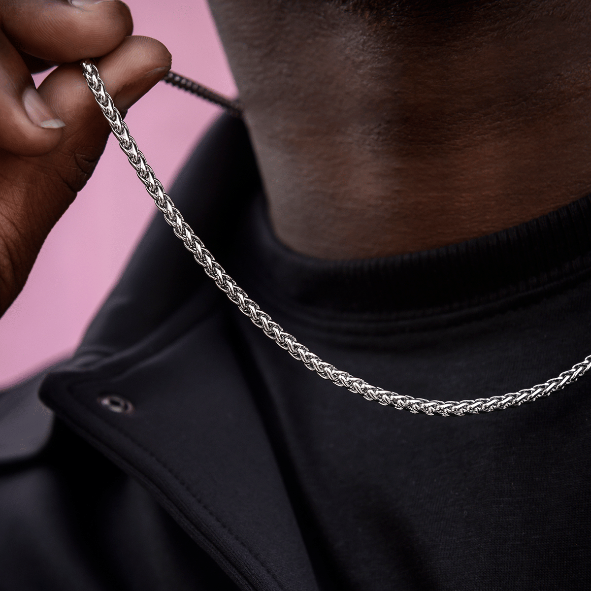 GLD PROMO Palm Chain in White Gold - 4 mm