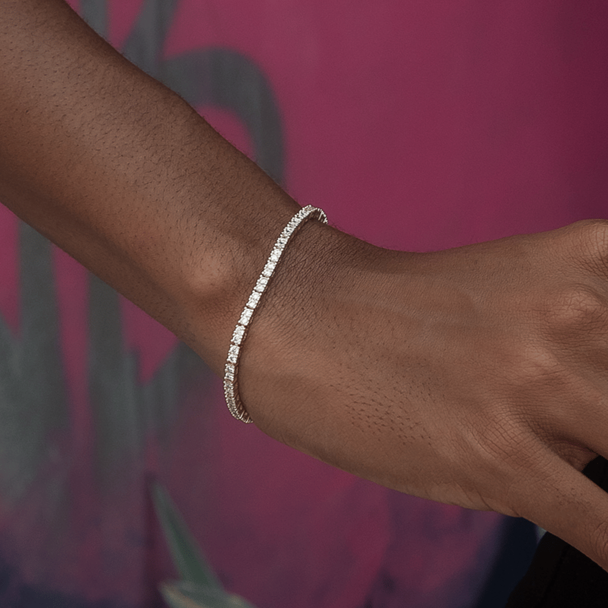 GLD PROMO - WOMEN Diamond Tennis Bracelet in Yellow Gold - 2 mm