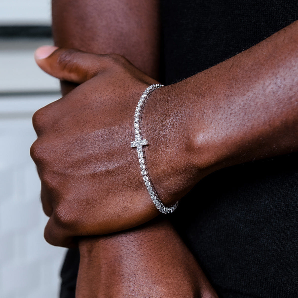 GLD PROMO Cross Tennis Bracelet