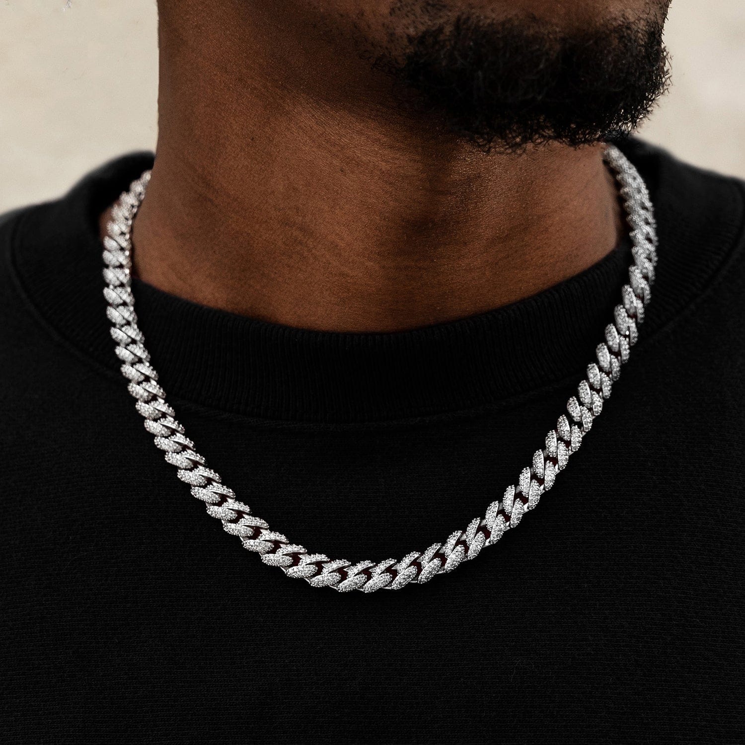 GLD PROMO Diamond Cuban Chain in White Gold - 8.5 mm