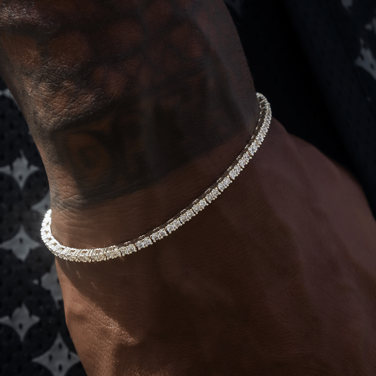 GLD Men Diamond Tennis Bracelet in Yellow Gold - 2 mm