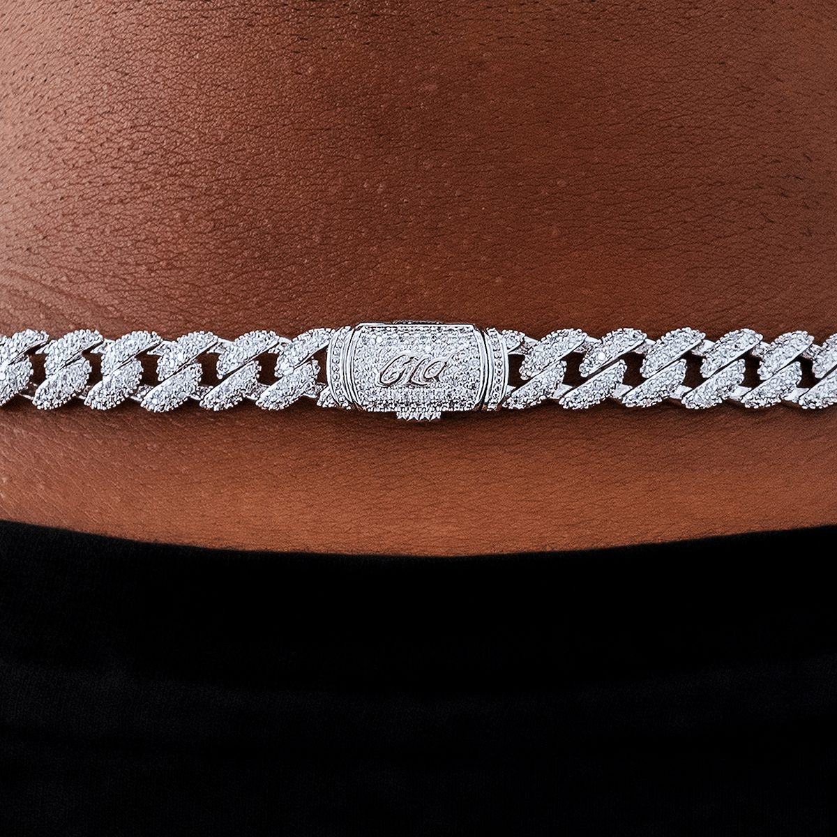 GLD Men Diamond Cuban Chain in White Gold - 8.5 mm