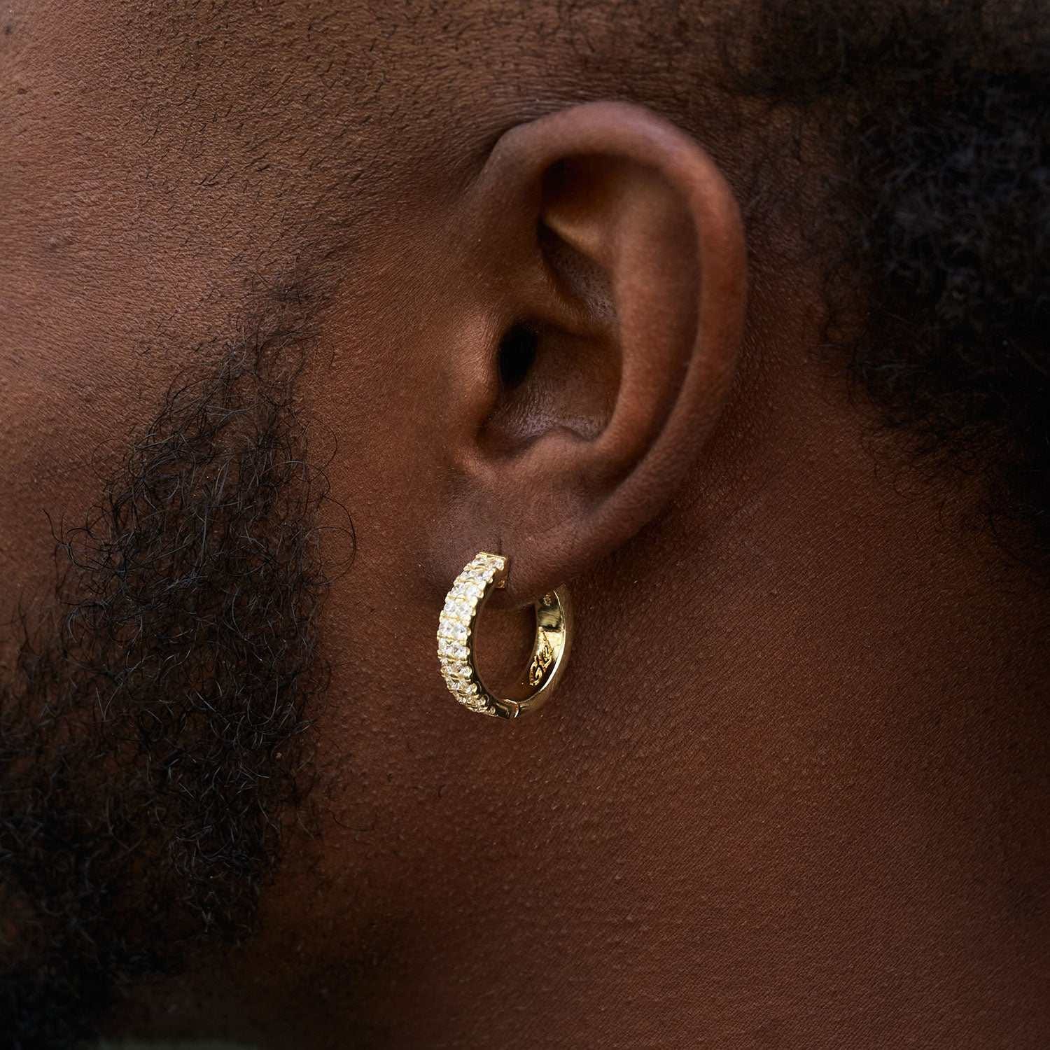 GLD PROMO Double Row Hoop Earrings in Yellow Gold
