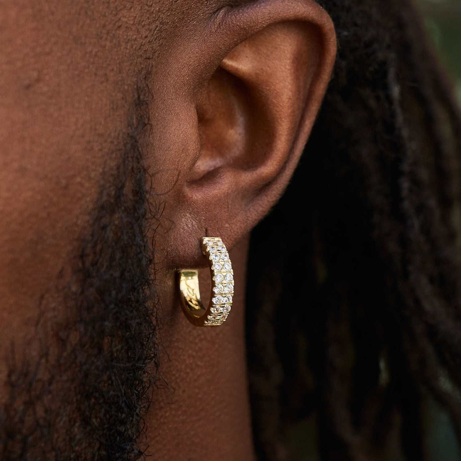 GLD PROMO Double Row Hoop Earrings in Yellow Gold