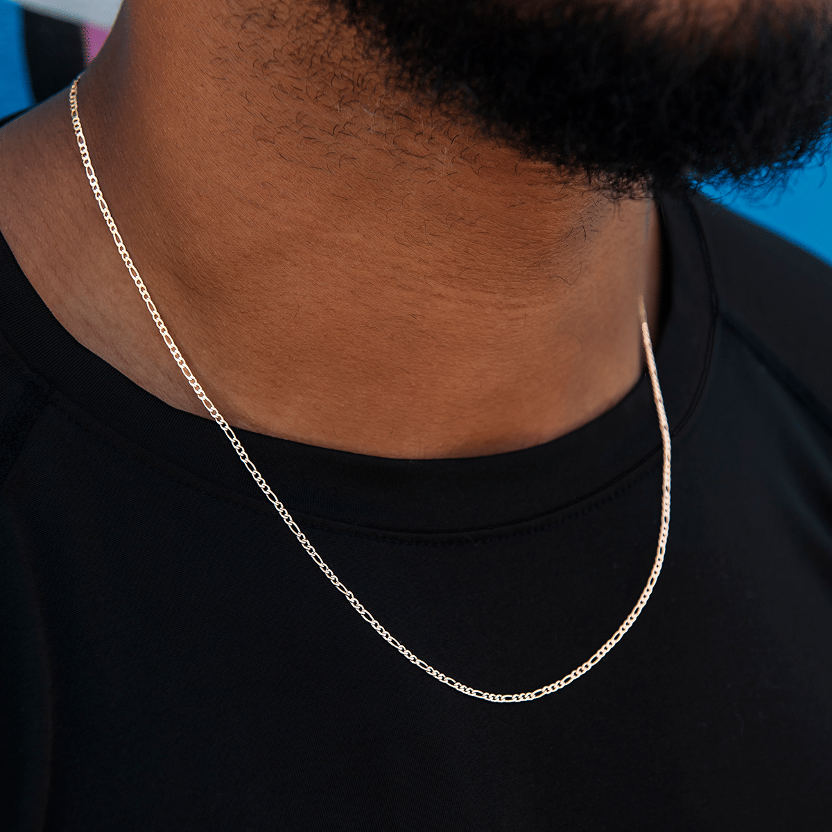 GLD PROMO Figaro Chain in Rose Gold - 2 mm