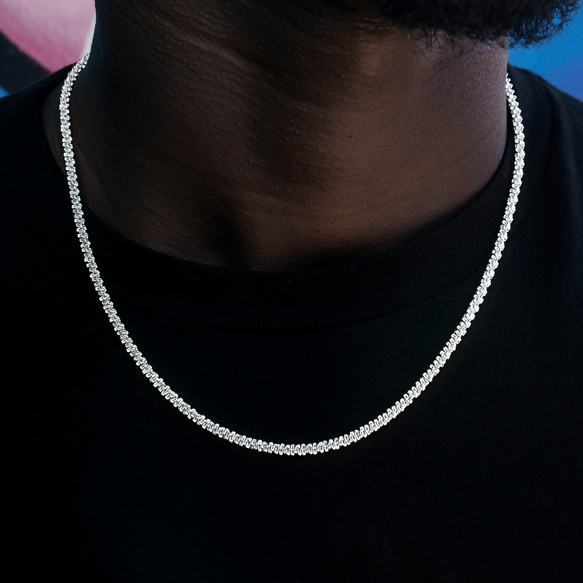 GLD PROMO Popcorn Chain in White Gold - 4 mm