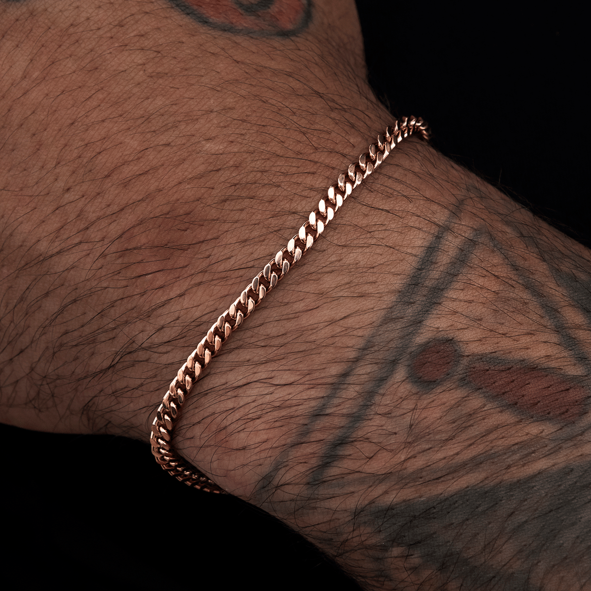 GLD PROMO Micro Cuban Bracelet in Rose Gold - 3 mm