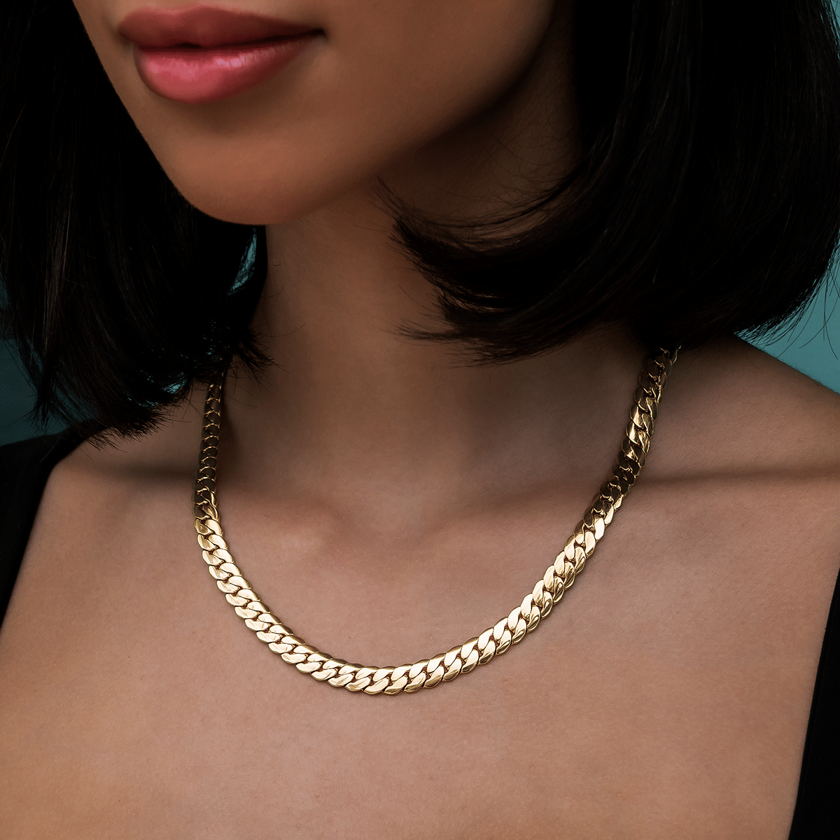 GLD PROMO - WOMEN South Beach Cuban™ Necklace in Yellow Gold - 8 mm