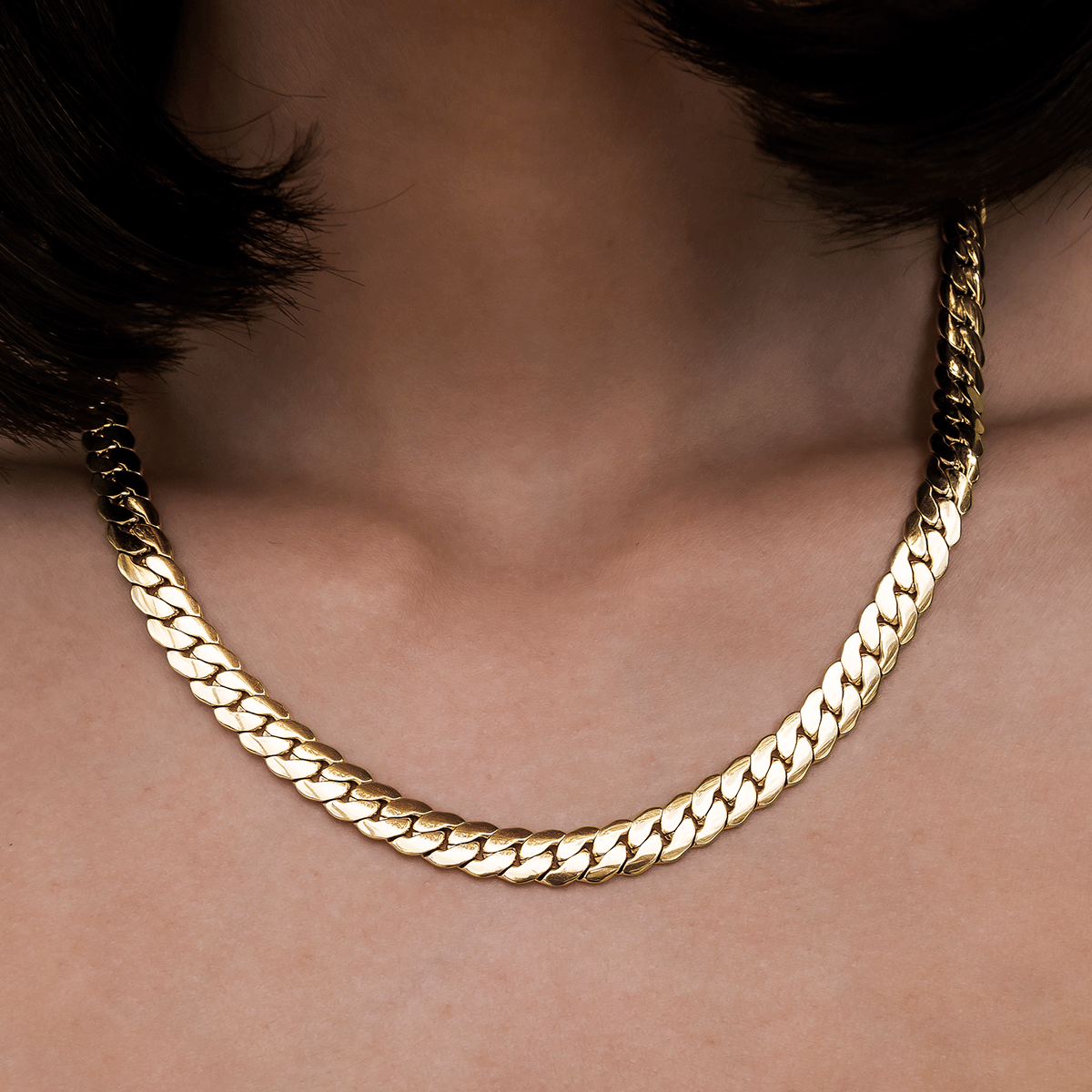 GLD PROMO - WOMEN South Beach Cuban™ Necklace in Yellow Gold - 8 mm