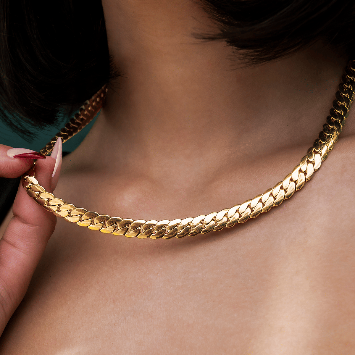 GLD PROMO - WOMEN South Beach Cuban™ Necklace in Yellow Gold - 8 mm