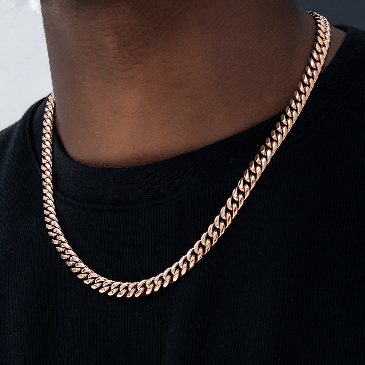 GLD PROMO Miami Cuban Link Chain in Rose Gold - 8 mm