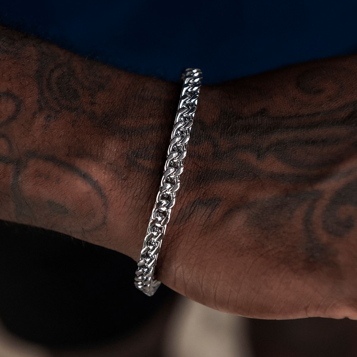 GLD PROMO Franco Bracelet in White Gold - 6 mm