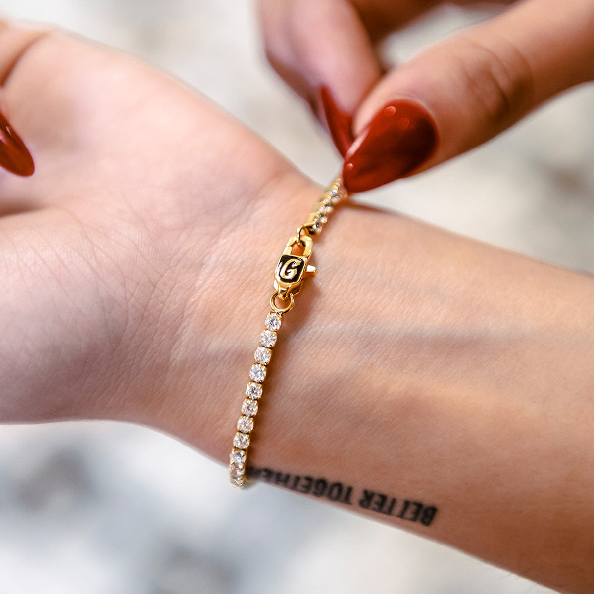 GLD PROMO - WOMEN Micro Tennis Bracelet in Yellow Gold