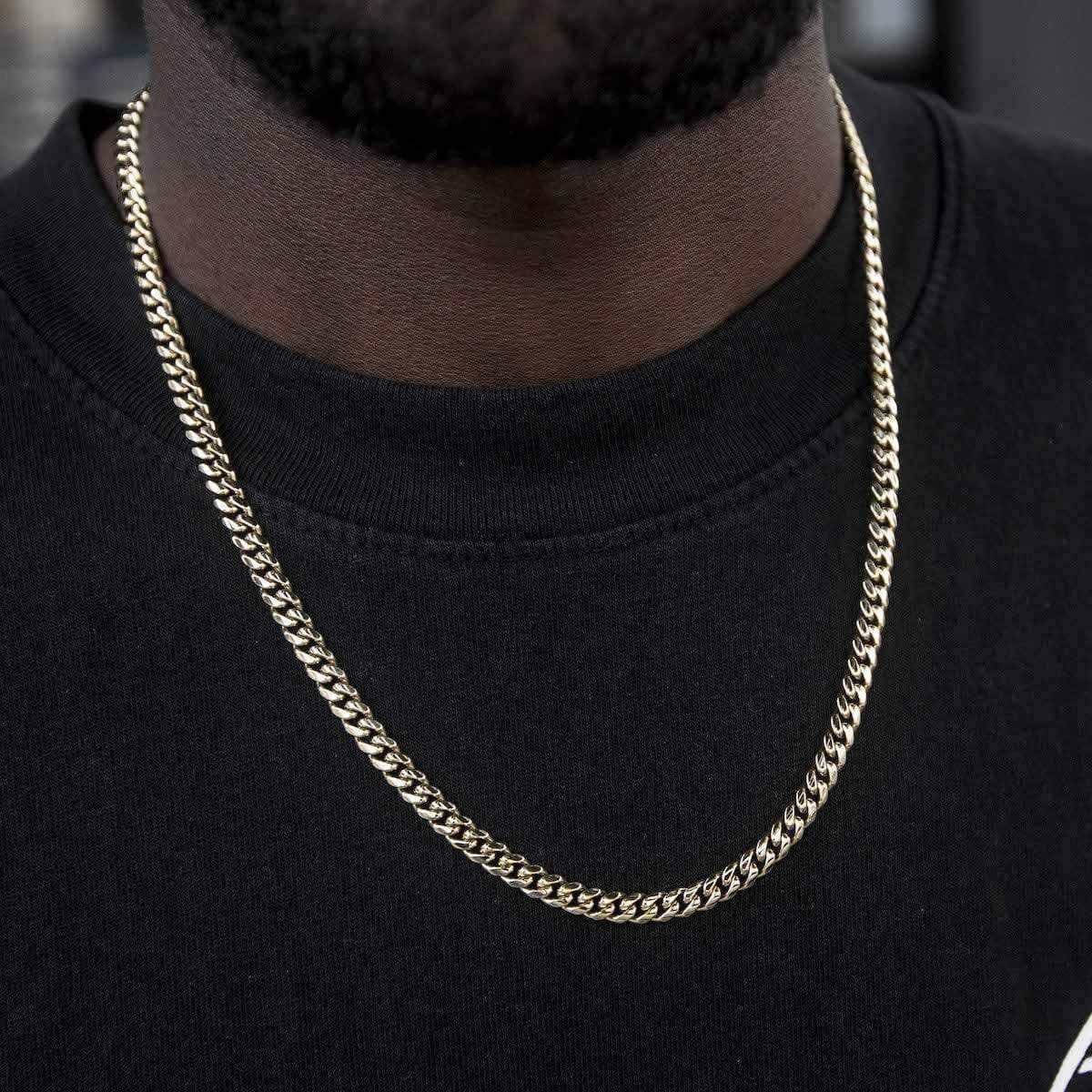GLD PROMO SETS Miami Cuban Chain in Yellow Gold - 5 mm