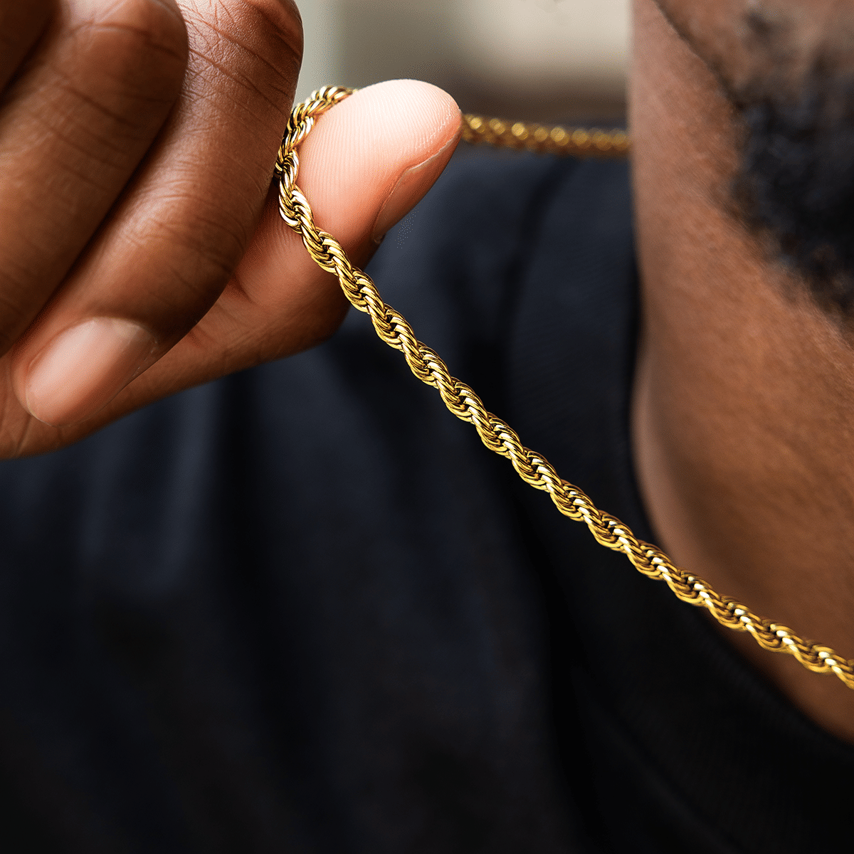 GLD PROMO SETS Rope Chain in Yellow Gold - 4 mm