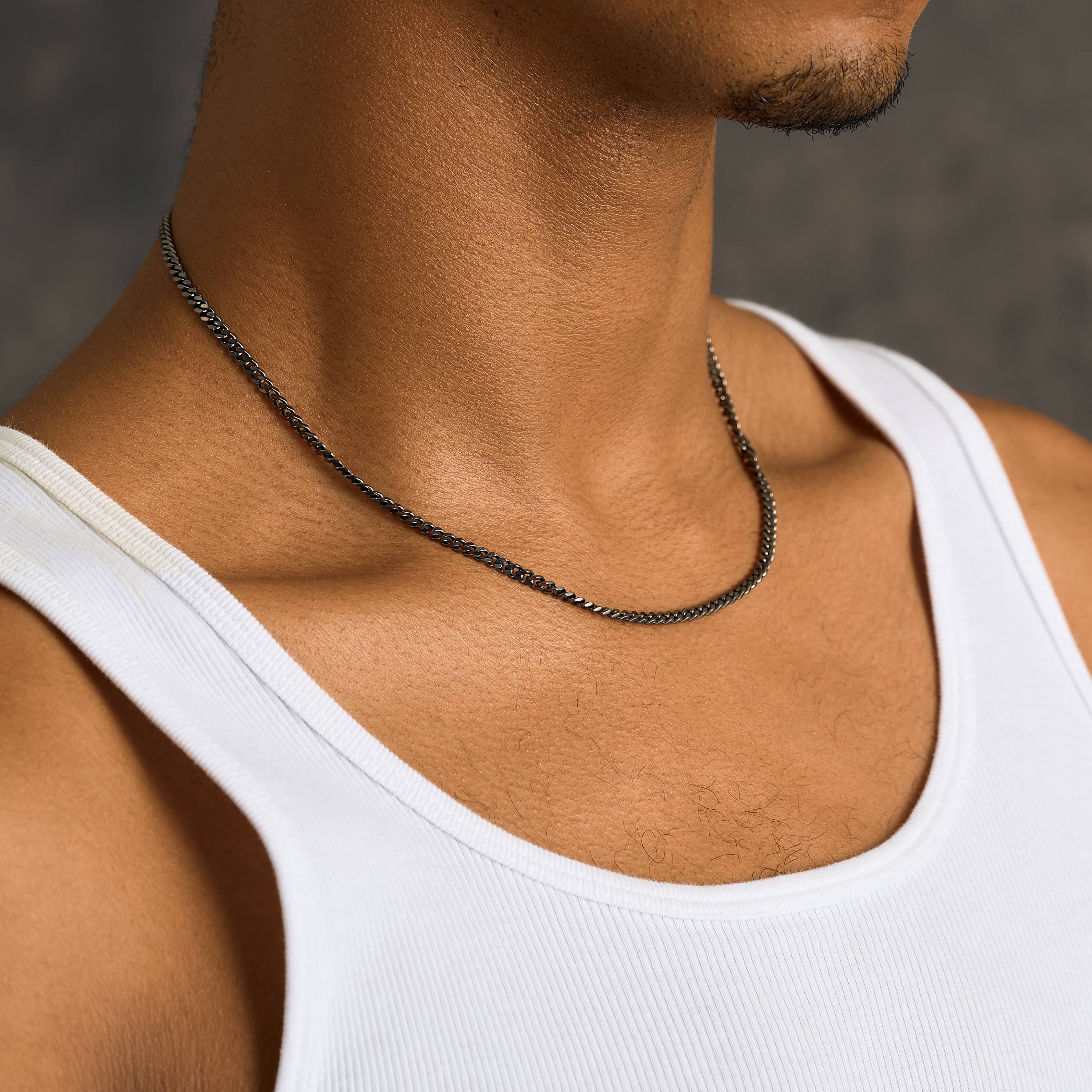 GLD Promo Micro Cuban Chain in Black - 3 mm