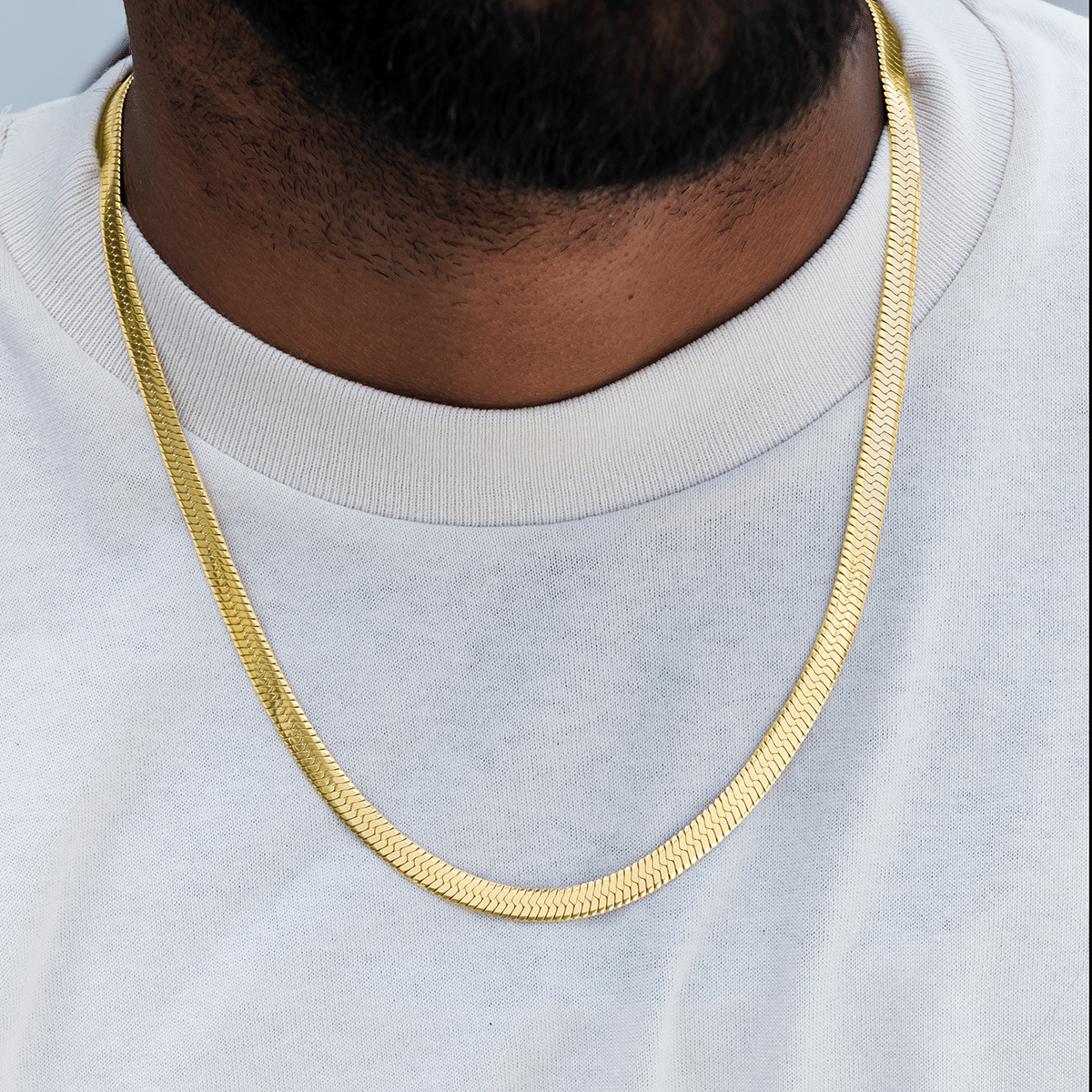 GLD Promo Herringbone Chain in Yellow Gold - 8 mm