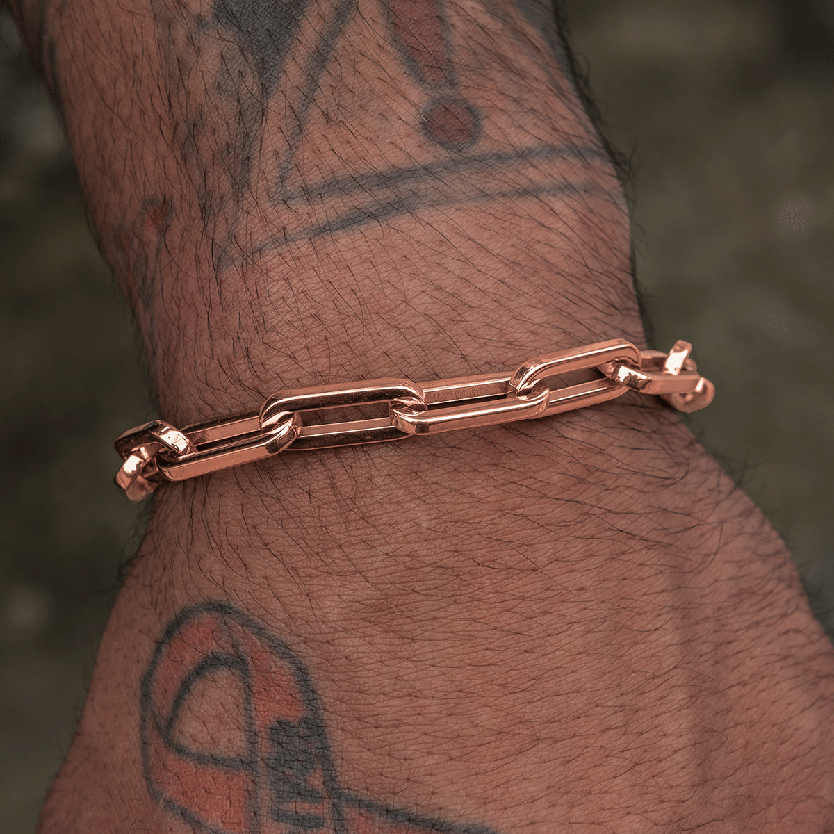 GLD Promo Paper Clip Bracelet in Rose Gold - 8 mm